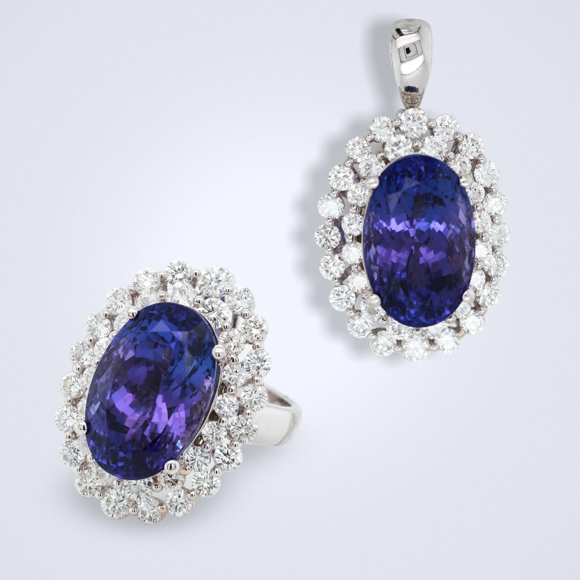 Multi - Wear Tanzanite Diamond Ring & Pendant - Benny's Gems Creations