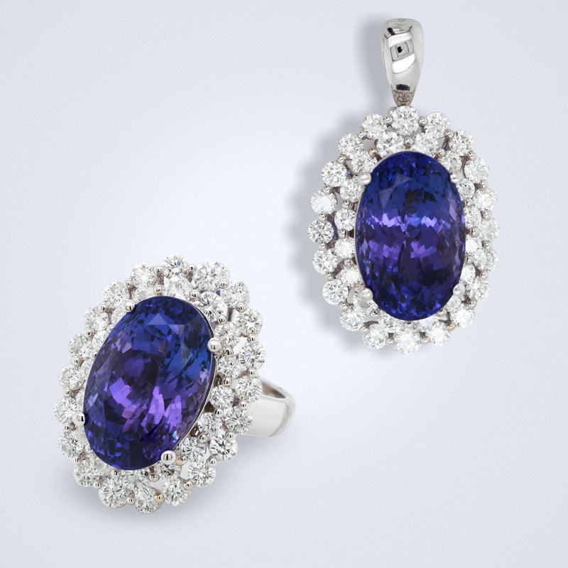 Multi - Wear Tanzanite Diamond Ring & Pendant - Benny's Gems Creations