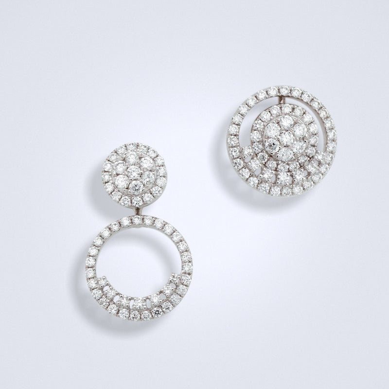 Multi - Wear White Gold Diamond Earrings - Benny's Gems Creations