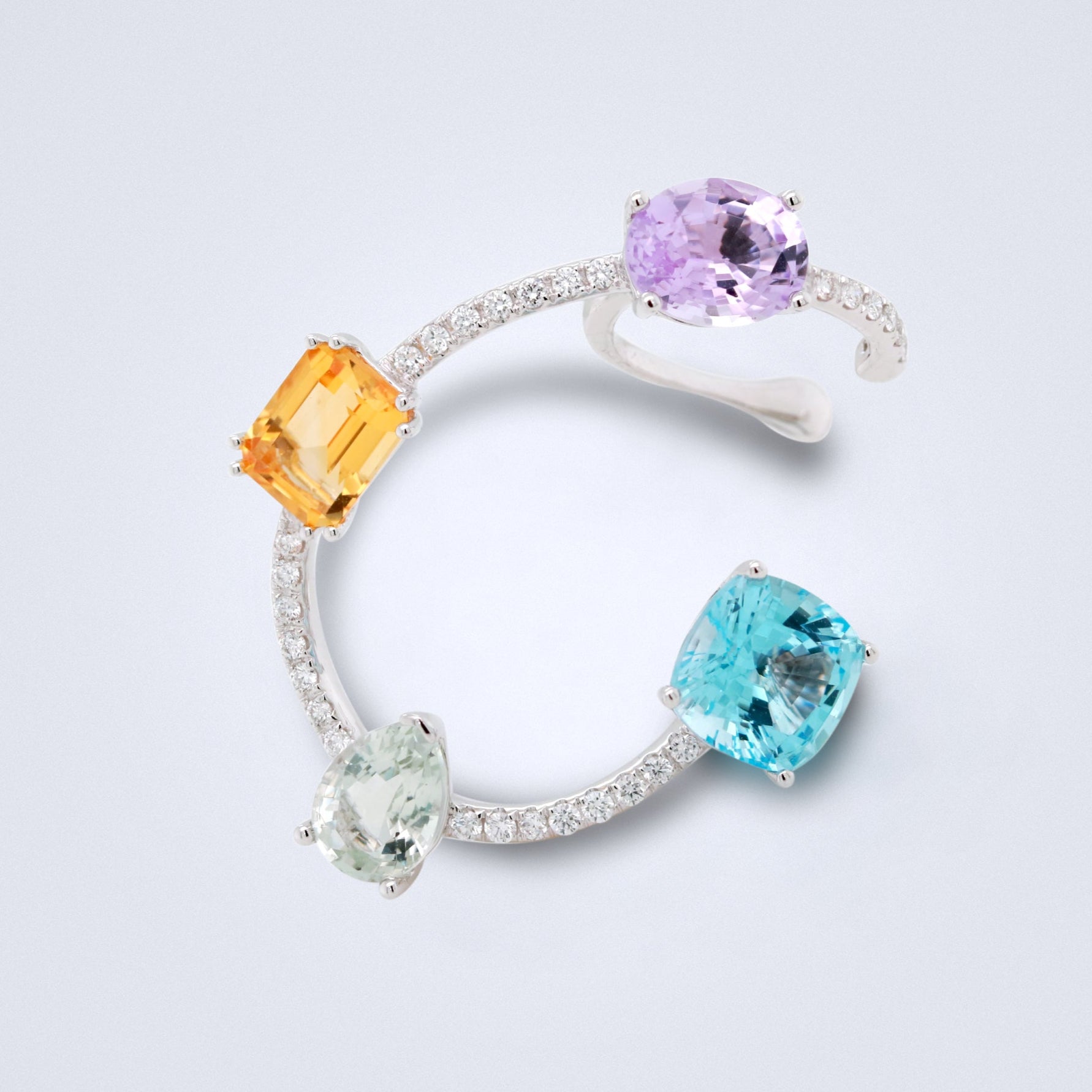 Multistone Diamond Ear Cuff - Benny's Gems Creations