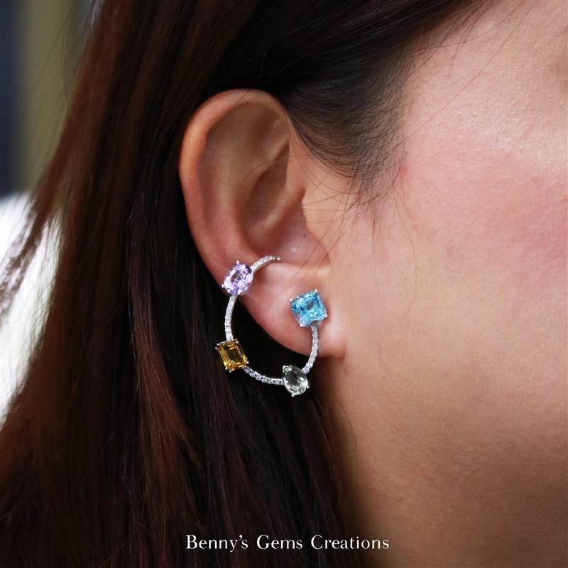 Multistone Diamond Ear Cuff - Benny's Gems Creations