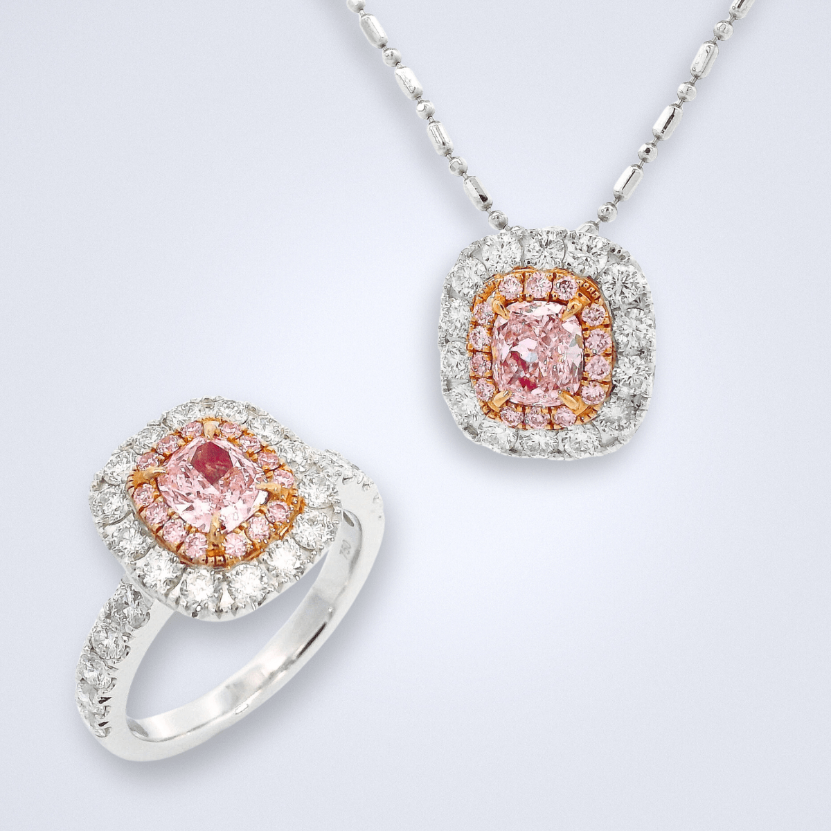 Multiway Cushion Pink Diamond Ring - Benny's Gems Creations