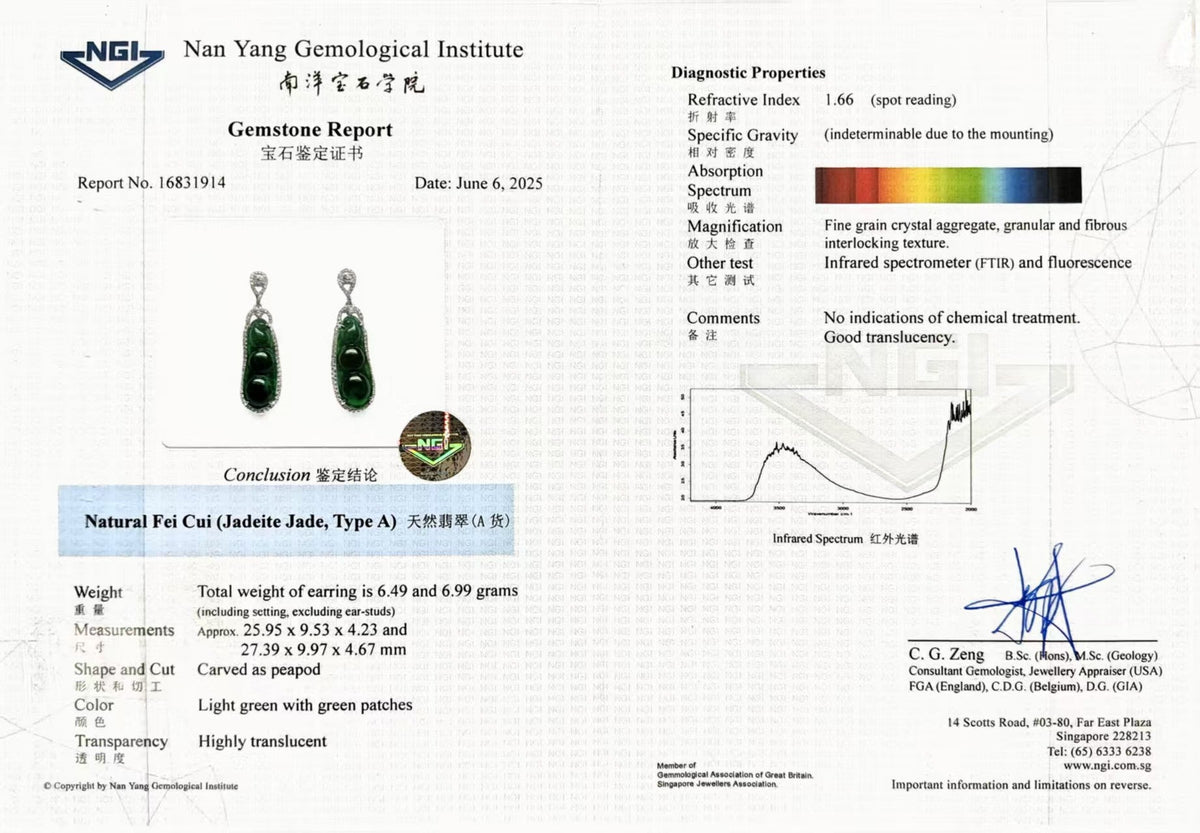 Multiwear Carved Jadeite Peas Diamond Earrings - Benny's Gems Creations