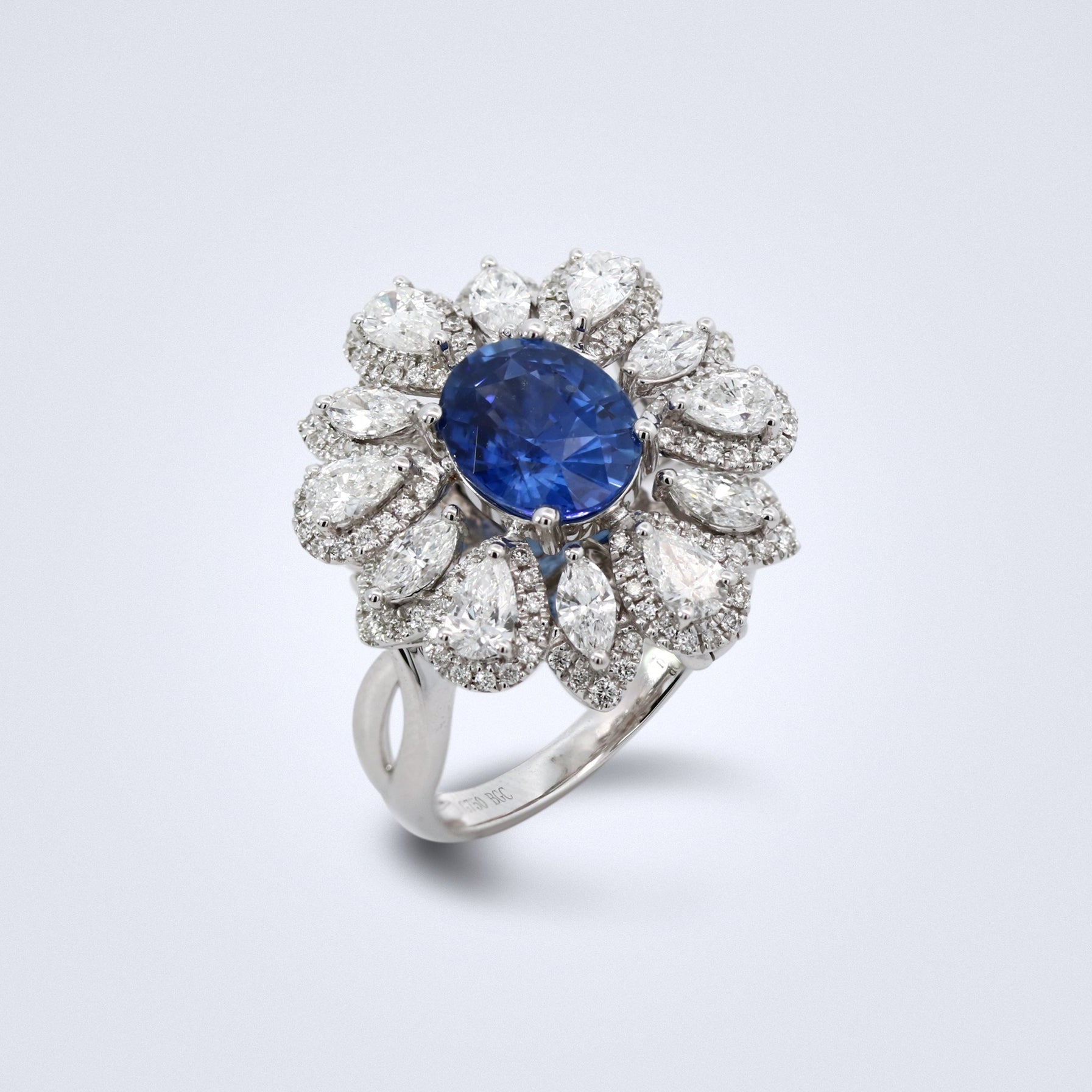 Multiwear Cornflower Sapphire Diamond Ring - Benny's Gems Creations