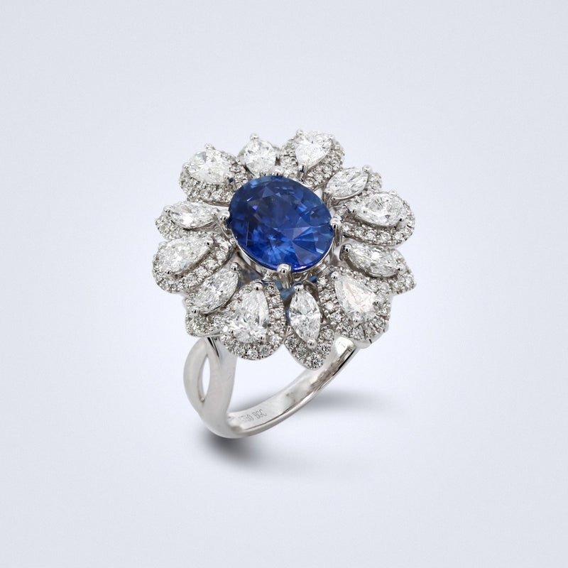 Multiwear Cornflower Sapphire Diamond Ring - Benny's Gems Creations