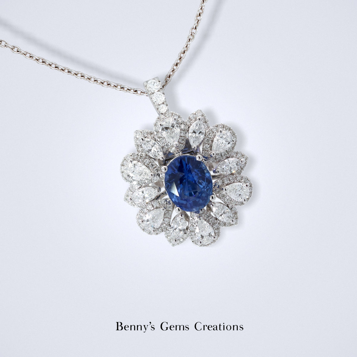 Multiwear Cornflower Sapphire Diamond Ring - Benny's Gems Creations