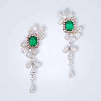 Muzo Enchantée Colombian Emerald Diamond Earrings - Benny's Gems Creations