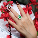 Navette Jadeite Diamond Ring