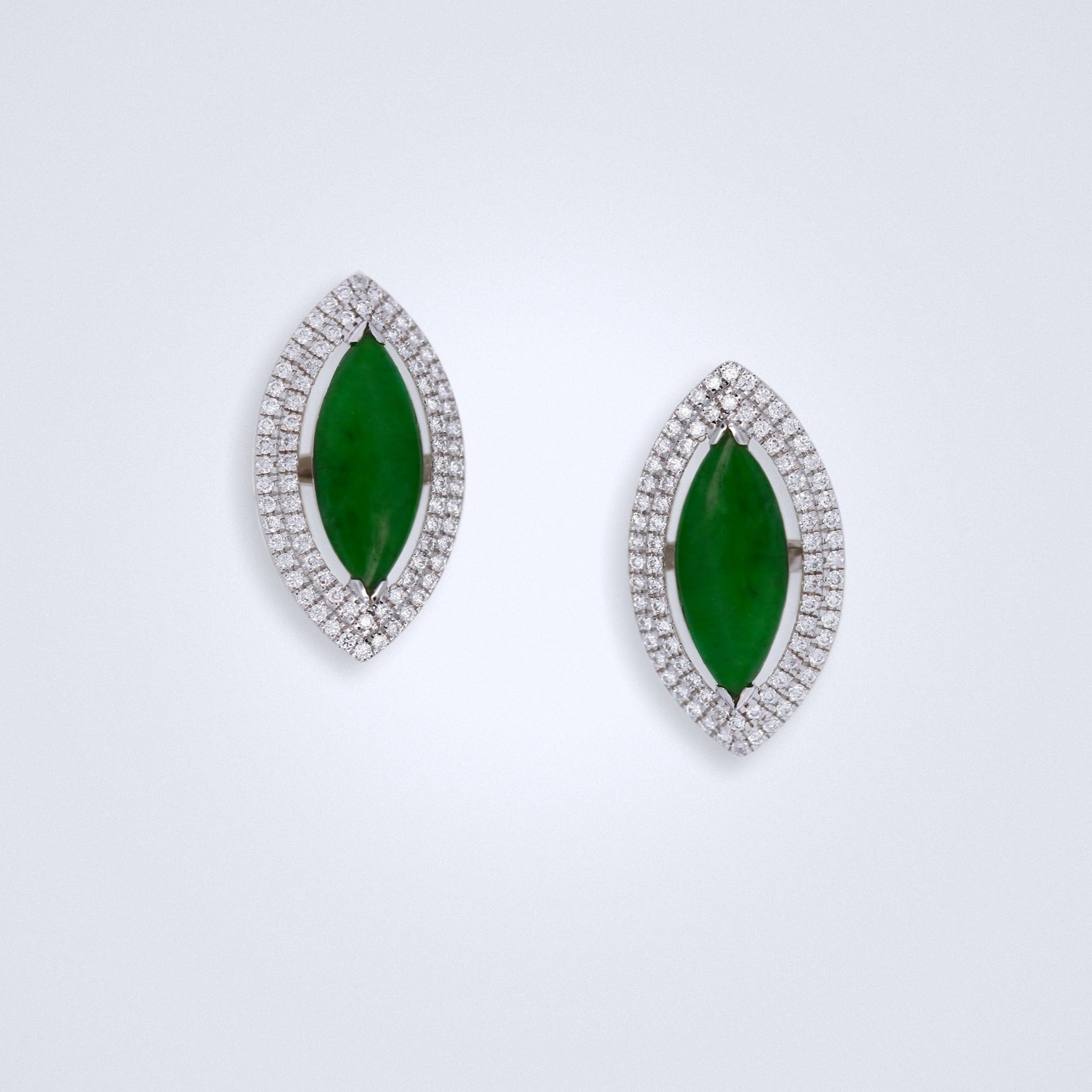 Navette Jadeite Double Halo Earrings – Benny's Gems Creations