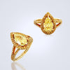 fancy vivid yellow pave diamond ring