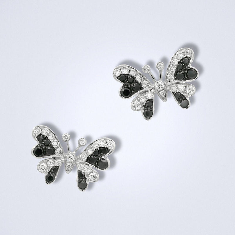 Noir Papillon Black & White Diamond Earrings - Benny's Gems Creations