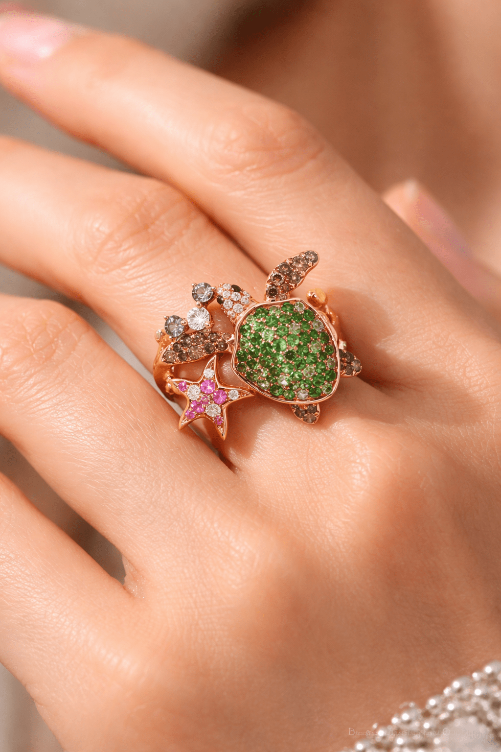 Ocean Splash Sapphire Diamond Ring - Benny's Gems Creations