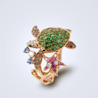 Ocean Splash Sapphire Diamond Ring - Benny's Gems Creations