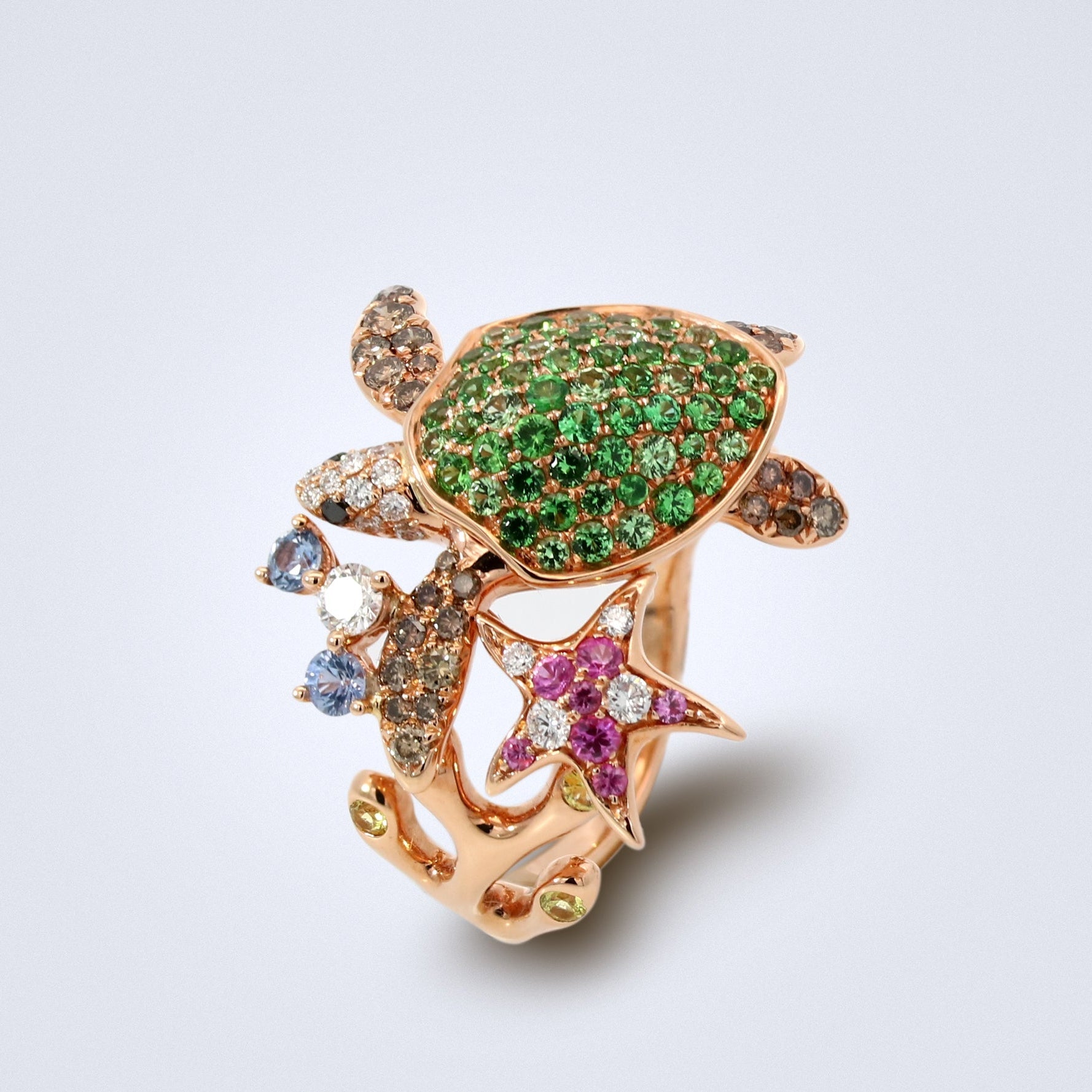 Ocean Splash Sapphire Diamond Ring - Benny's Gems Creations