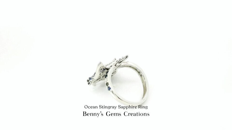Ocean Stingray Sapphire Ring - Benny's Gems Creations
