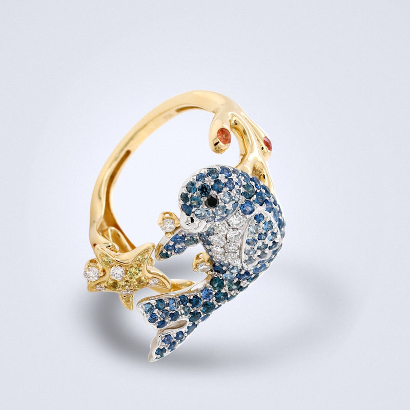 Ocean Whimsy Seal Ring - Benny's Gems Creations