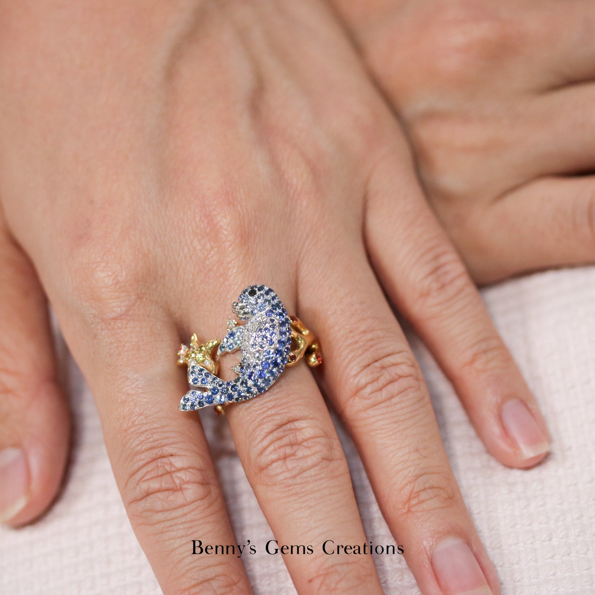 Ocean Whimsy Seal Ring - Benny's Gems Creations