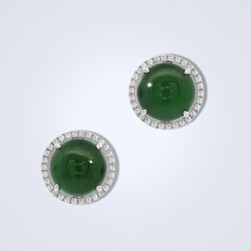 Orient Jadeite Diamond Earrings - Benny's Gems Creations
