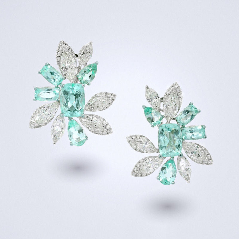 Paraiba Celestial Bloom Earrings - Benny's Gems Creations