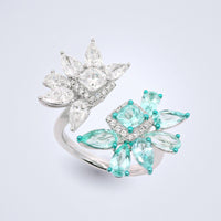 Paraiba Frost & Flame Ring - Benny's Gems Creations