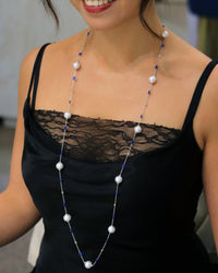 Pearl Sapphire Opera Necklace - Benny's Gems Creations