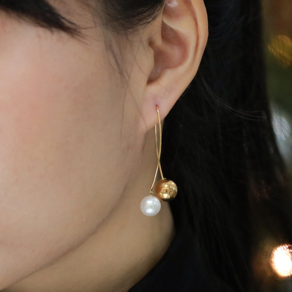 Pendulum Pearl Earring - Benny's Gems Creations