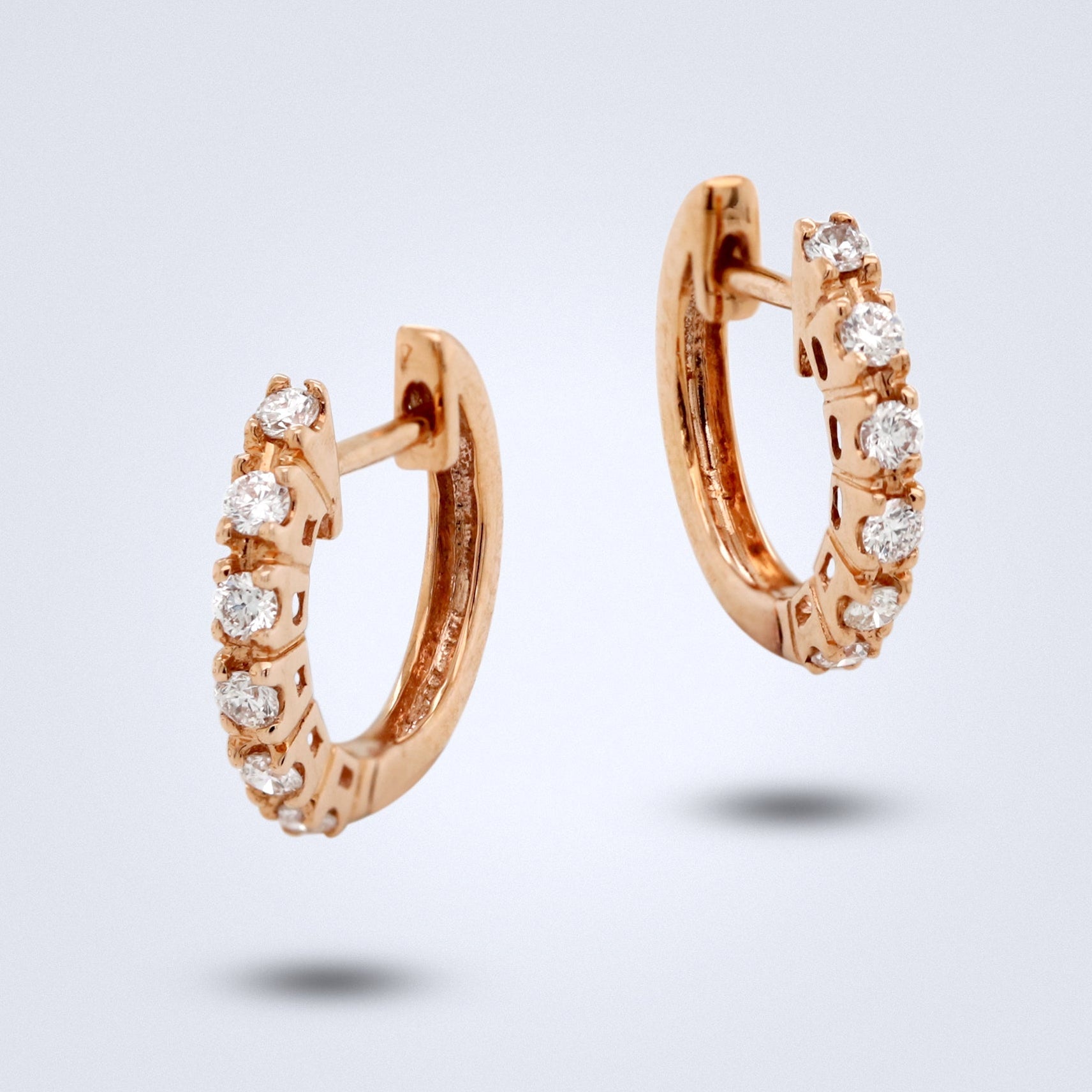 Petite Rose Gold Diamond Huggies - Benny's Gems Creations