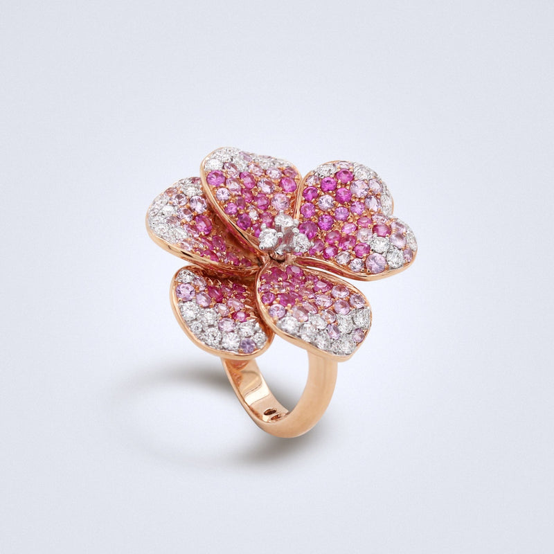 Pink Orchid Bloom Sapphire Ring - Benny's Gems Creations