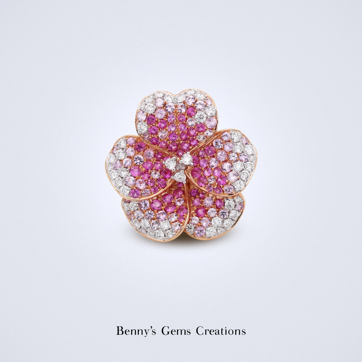 Pink Orchid Bloom Sapphire Ring - Benny's Gems Creations
