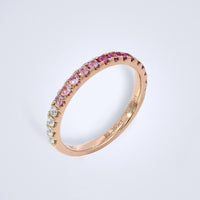 Pink Sapphire Gradient Stack Ring - Benny's Gems Creations