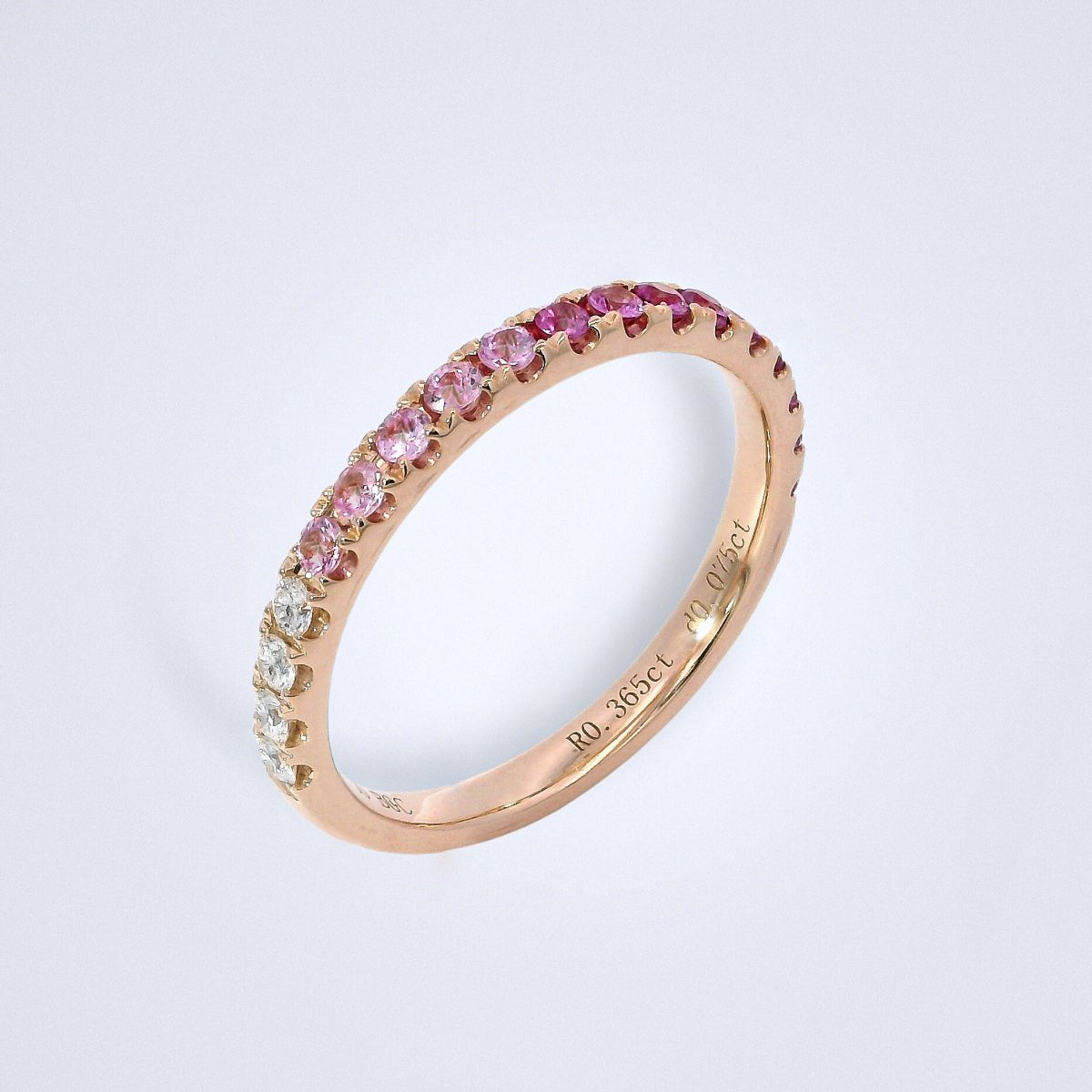 Pink Sapphire Gradient Stack Ring - Benny's Gems Creations