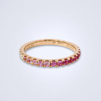 Pink Sapphire Gradient Stack Ring - Benny's Gems Creations