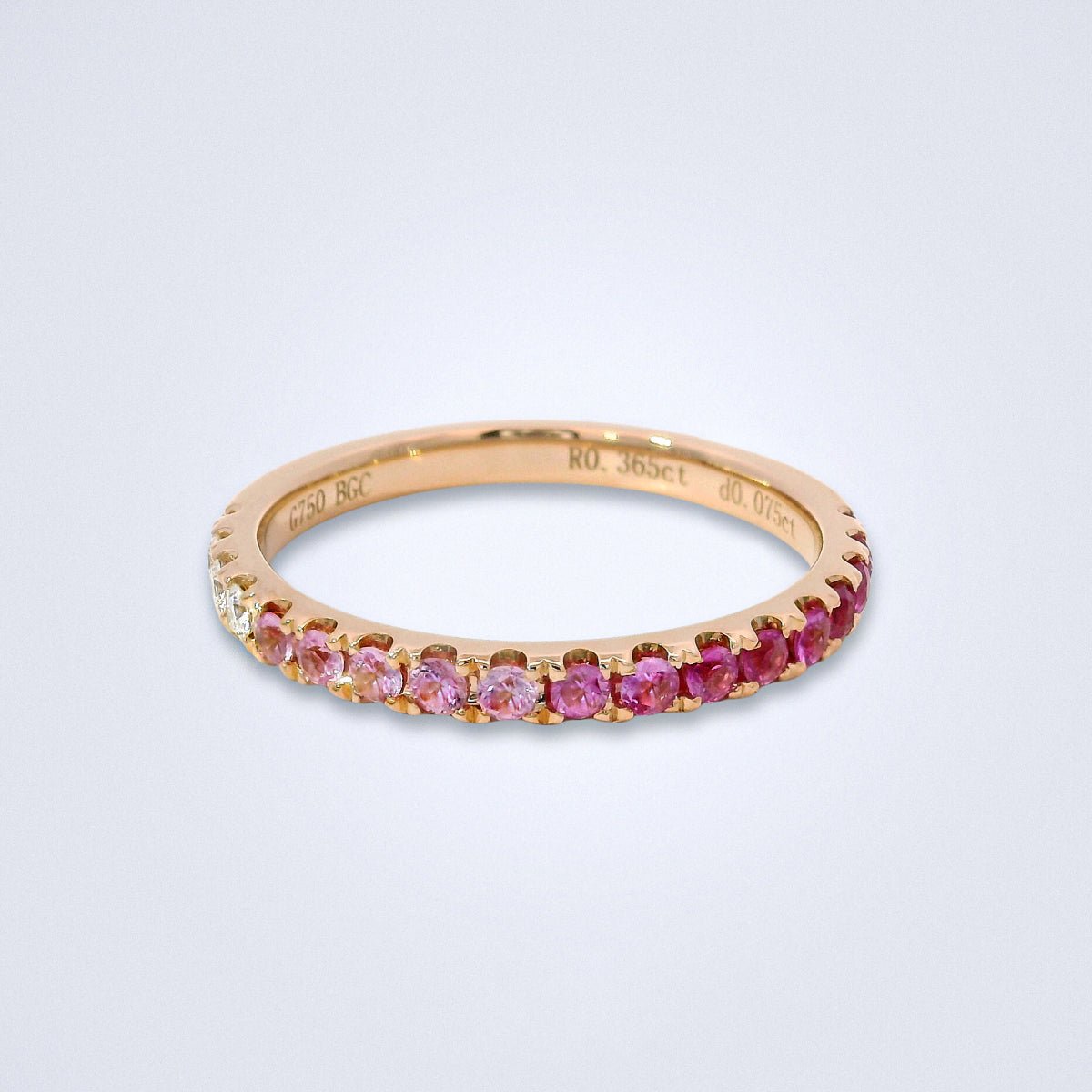 Pink Sapphire Gradient Stack Ring - Benny's Gems Creations