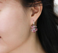 Pink Tourmaline Flower Earrings - Benny's Gems Creations
