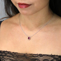 Pink Tourmaline White Gold Diamond Necklace - Benny's Gems Creations