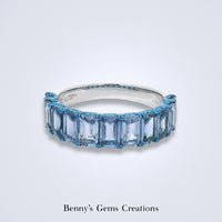 Powder Blue Sapphire Stack Ring - Benny's Gems Creations