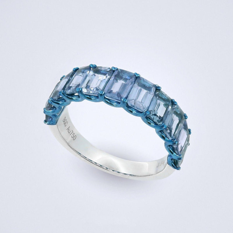 Powder Blue Sapphire Stack Ring - Benny's Gems Creations