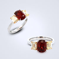 Preciosa Spinel Trilogy Diamond Ring - Benny's Gems Creations