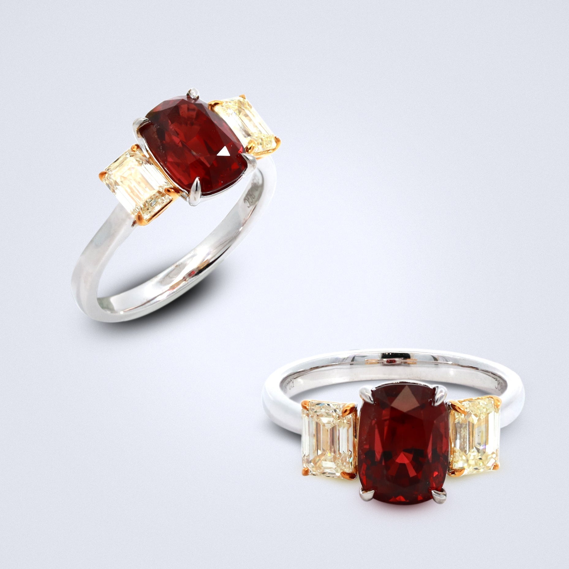 Preciosa Spinel Trilogy Diamond Ring - Benny's Gems Creations