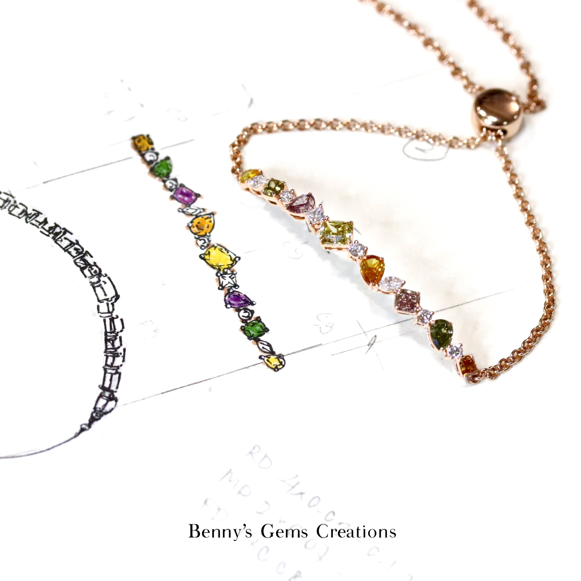Precious Coloured Diamond Bracelet - Benny's Gems Creations
