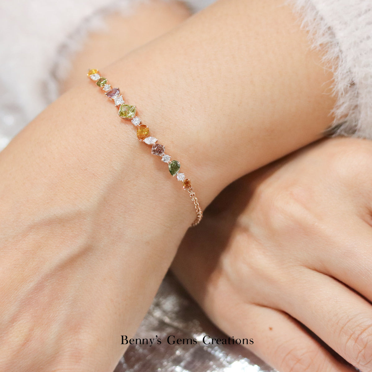 Precious Coloured Diamond Bracelet - Benny's Gems Creations