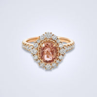 Precious Padparadscha Diamond Ring - Benny's Gems Creations