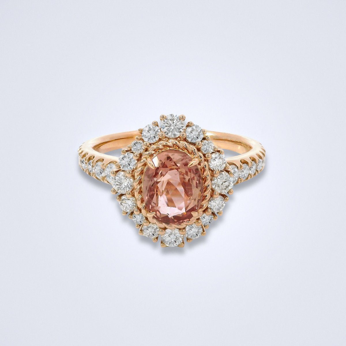Precious Padparadscha Diamond Ring - Benny's Gems Creations