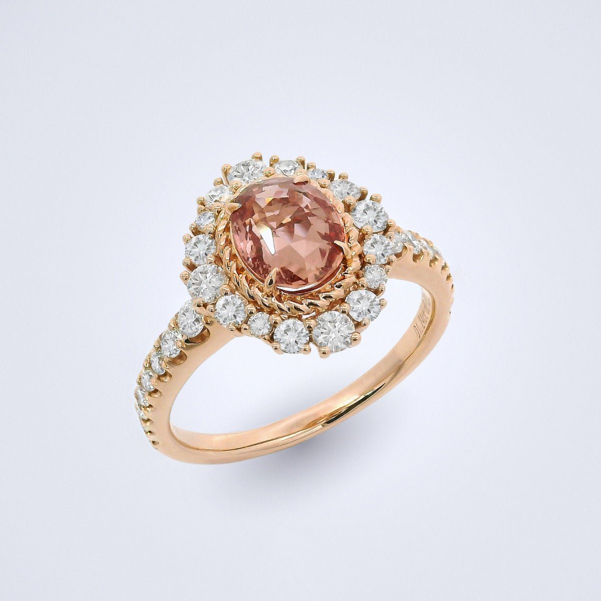 Precious Padparadscha Diamond Ring - Benny's Gems Creations