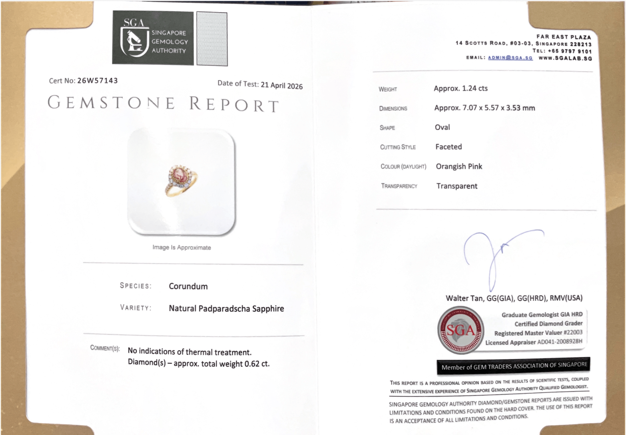 Precious Padparadscha Diamond Ring - Benny's Gems Creations