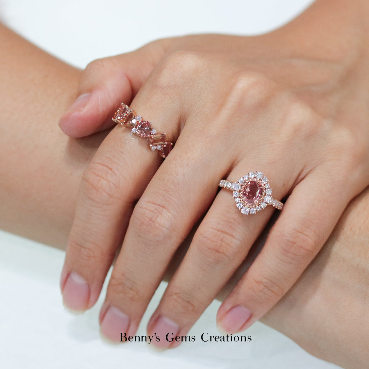 Precious Padparadscha Diamond Ring - Benny's Gems Creations