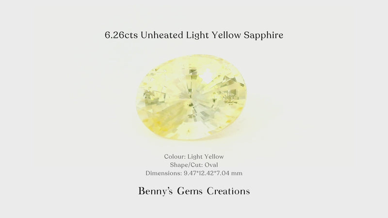 6.26cts Unheated Light Yellow Sapphire