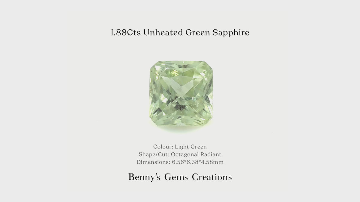 1.88Cts Unheated Green Sapphire - Benny's Gems Creations

