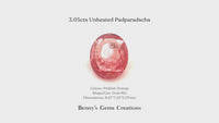 3.05cts Unheated Padparadscha