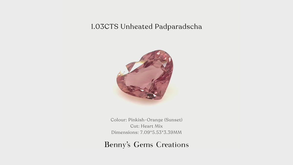 1.03CTS Unheated Padparadscha - Benny's Gems Creations
